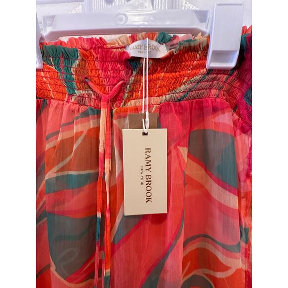 NWT Ramy Brook Haley Tropical Wide Leg Cover Up Pants M Poolside Glam Resortwear - Picture 7 of 13